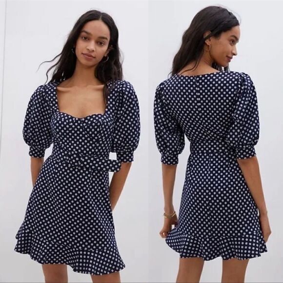 - Anthropologie - Hutch Jenessa Floral Polka Dot Mini Dress - Picture 1 of 6